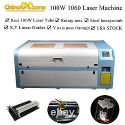 100W 1060 Laser Cutting Engraving Machine X Y linear Guides For acrylic Wood US