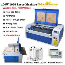 1060 100W CO2 Laser Cutting Engraver Machine RUIDA Controller & CW-5000 Chiller