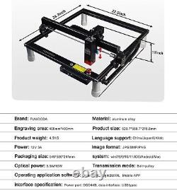 10W Laser Engraver Laser Cutter Engraving Machine Sliver Wide Guide Rail 400X400