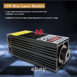 15W Laser Head Engraving Module with TTL 450nm Blu-ray Wood Marking Cutting Tool