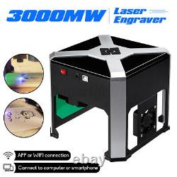 3000MW 3D WIFI Laser Engraving Cutting Machine USB ABS DIY Logo Mark Printer UK