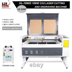 39x24 HL Laser 100W 1060D CO2 Laser Cutter Engraver with CW5200 Chiller US Ship