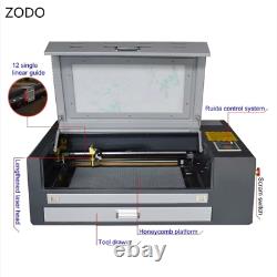 4060 60W CO2 Laser Engraving Cutting Machine On The Desk With RUIDA By Express