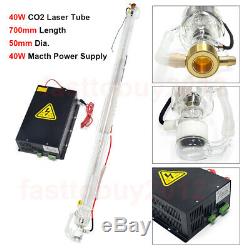 40W CO2 Laser Tube 700mm + 40W Power Supply 220V for Laser Engraving & Cutting