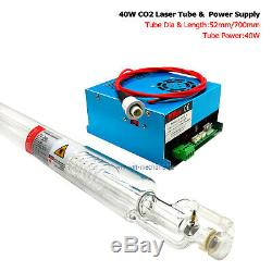 40W Power Supply + Laser Tube for CO2 Laser Engraving Cutting Machine 110V T3 W