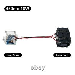 450nm 80With10W Laser Cutting Module Head for CNC Laser Engraving Engraver Machine