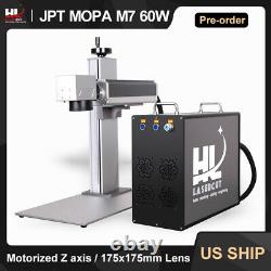 60W JPT MOPA M7 Fiber Laser Marking Machine 175X175mm Lens with Motorized Z-Axis