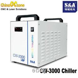 CO2 100W 1060 Laser Cutting Engraving Machine X Y linear Guides S&A 3000 Chiller