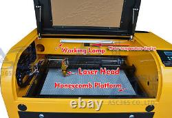 CO2 60W Laser Engraving Cutting Machine Linear Guide 4060 110V&Rotary Attachment