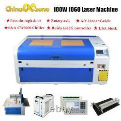 DSP 100W 1060 Co2 Laser Cutting Machine Auto-Focus Reci Tube S&A 5000W Chiller