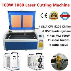 DSP 100W 1060 Co2 Laser Cutting Machine Auto-Focus Reci Tube S&A 5200W Chiller