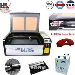 HL 1060 80W Co2 USB Laser Cutting Laser Machine Auto-Focus DSP Engraver Chiller