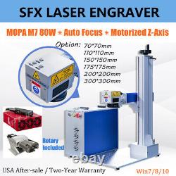 JPT MOPA 80W Fiber Laser Marking Engraving Cutting Auto Focus Motorized Z-Axis