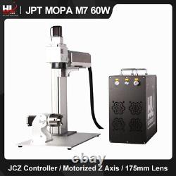 JPT MOPA M7 60W Fiber Laser Marking Machine 175mm Lens Motorized Z Axis Rotary