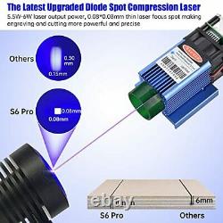 Laser Engraver, 60W Effect CNC DIY Laser Engraving Cutting Machine, 5.5 S6 Pro