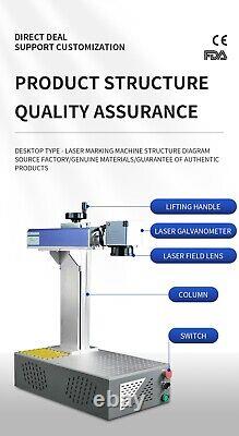 MAX 20W Fiber Laser Marking Machine Metal Steel Engraver Gold Silver Cut FDA CE