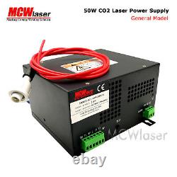 MCWlaser 50W CO2 Laser Power Supply For Engraver Cutting 220V