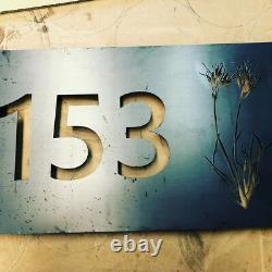 Mailbox House Farm Sign Plaque Corten Rusted Steel Metal Laser Cut 500mm x 250mm