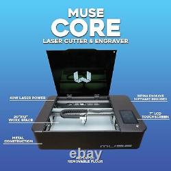 Muse 40W CO2 Laser Cutting & Engraving Machine withHobby Kit, 20x12, US Software