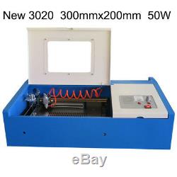 New 50W C02 laser engraving cutting machine engraver cutter machine 300x200mm