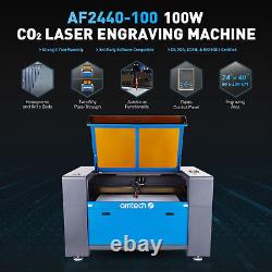 OMTech AF2440-100 100W CO2 Laser Engraver Cutting Machine 24x40 Bed Autofocus