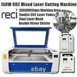 RECI 150W CO2 Laser Metal Cutting Machine Dual Laser Heads Non-Metal Engraving
