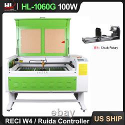 RECI W4 100W 1060G CO2 Laser Cutter Engraver HL Laser with Chiller Ruida6445 US