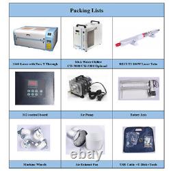Reci 100W 1060 Laser Cutting Engraving Machine XY Linear Guides 3000W Chiller US