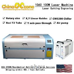Reci 100W 1060 Laser Cutting Engraving Machine XY linear Guides 5000w Chiller US