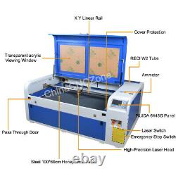 Ruida DSP 100W 1060 CO2 Laser Engraver Cutting Machine X Y Linear Rail CA Ship