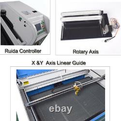 Ruida DSP CO2 100W Laser Cutting Engraver Machine XY Linear Guide CW5000 Chiller