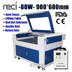 SFX 80W Laser Engraver 900x600mm CO2 RECILaser Engraving/Cutting Machine FDA&CE