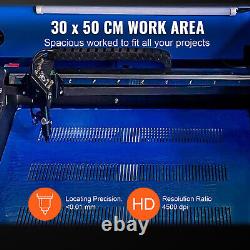 VEVOR 50W CO2 Laser Engraver Cutter Cutting Engraving Machine Ruida 50x30cm