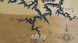 Wooden 2D Cut, Engraved LAKE OF THE OZARKS, MO Map Framed WALL ART laser engraved