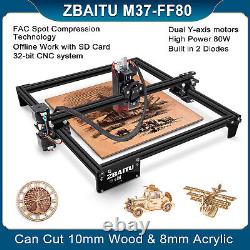 ZBAITU F80W Laser Engraving Cutting Machine M37 DIY Engraver Cutter Printer Wood