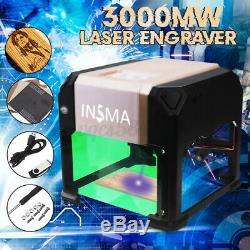 3000mw Usb Gravure Au Laser Machine De Découpe Logo Bricolage Imprimante Cnc Graveuse Bureau