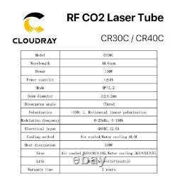 30w 40w Tube Laser Co2 Cr30c / Cr40c Pour Machine De Découpe À Gravure Laser Co2