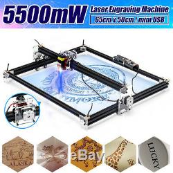 5500mw Bureau Cnc Laser Engraver Bois De Coupe Machine De Marquage 26x20in Kit Bricolage