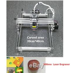 Bricolage Desktopwood Gravure Au Laser Etcher Machine 500mw Mark Logo Imprimer Cut 3040cm