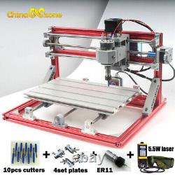 Cnc 3018 Gravure Routeur Fraisage De Carving Bricolage Machine De Coupe & 5.5w Laser De Module