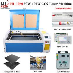 Cutter Laser 100w Co2 Graveur 1060 Machine De Découpe Laser Cw3000 Chiller Eu Navire