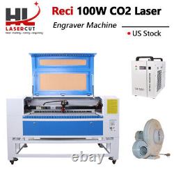 Graveur Laser CO2 HL 100W 1060 Machine de Découpe avec Moteur Hybride et Refroidisseur 5200