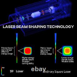 Graveur laser SCULPFUN S9 : Découpe du bois de 15mm d'épaisseur et de l'acrylique de 10mm, dimensions de 410420mm.