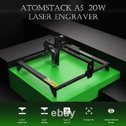 Graveur laser de 5W ATOMSTACK A5 410x400mm Zone de gravure Cutter de bureau DIY K8B7