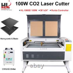 Hl-1060d 100w 39x24 Co2 Graveur Laser Cutter Machine De Gravure De Gravure Ruida
