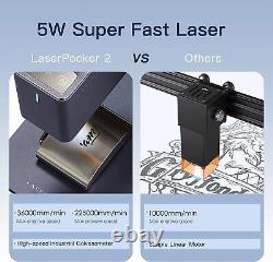 Laserpecker 2 Graveur Laser Cutter 60w Avec Rouleau + Étui + Plaque De Coupe