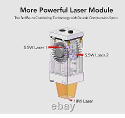 Machine de découpe CNC de gravure à air assisté Aufero Laser 2 LU2-10A avec une puissance de sortie de 10W