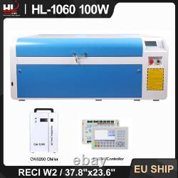 Machine de découpe et de gravure laser CO2 RECI W2 100W avec refroidisseur CW5200 et contrôleur DSP RUIDA