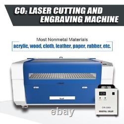Machine de découpe et de gravure laser hybride CO2 RECI 100W 900X1300mm avec refroidisseur CW3000
