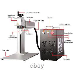 Machine de marquage et de gravure au laser à fibre 50W JPT LP avec lentille 175x175mm et axe rotatif